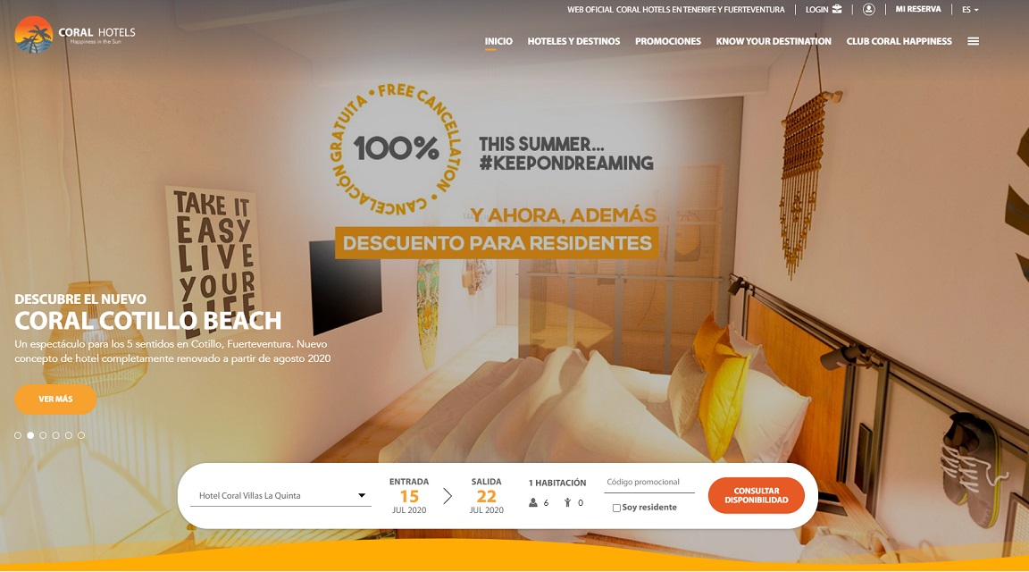 Coral Hoteles web