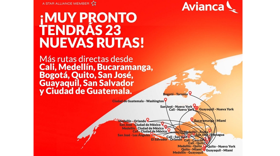 Avianca rutas internacionales