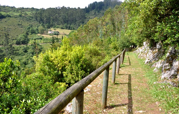 Acceso a la Cueva de la Peña, en Candamo cueva