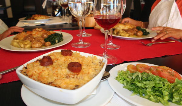 arroz con pato y bacalhau en el restaurante Sabores de Estrela