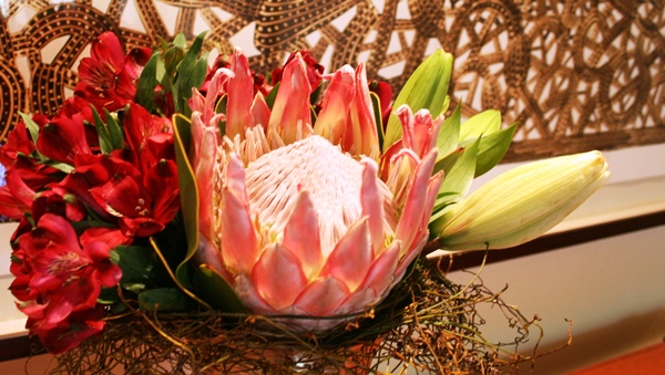 detalle floral en el Taj Hotel