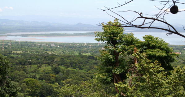 vista del Golfo de Fonseca desde la pupusería El Mirador